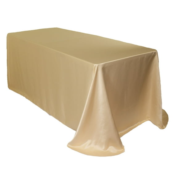 Your Chair Covers - 90 x 156 Inch Rectangular L'amour Tablecloth Champagne
