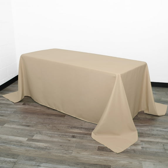Your Chair Covers - 90 x 156 Inch Rectangular Polyester Tablecloth Champagne