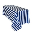 thumbnail image 1 of Your Chair Covers - 90 x 156 inch Rectangular Royal Blue/White Striped Satin Tablecloth - Durable, 1 of 1