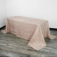 thumbnail image 1 of Your Chair Covers - Blush 90 x 156 inch Rectangular Crinkle Taffeta Tablecloth for Restaurants, Weddings, Dinner or Birthday Parties, 1 of 5