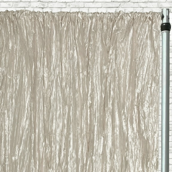 Your Chair Covers - Crinkle Taffeta Drape/Backdrop 14 ft x 97 inches Ivory