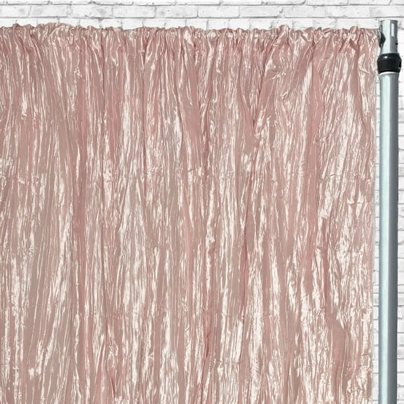 Your Chair Covers - Crinkle Taffeta Drape/Backdrop 8 ft x 97 inches Blush