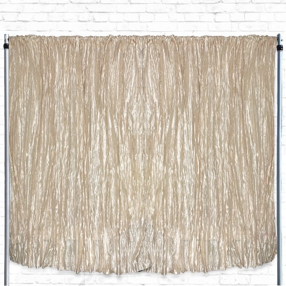 Your Chair Covers - Crinkle Taffeta Drape/Backdrop 8 ft x 97 inches Champagne