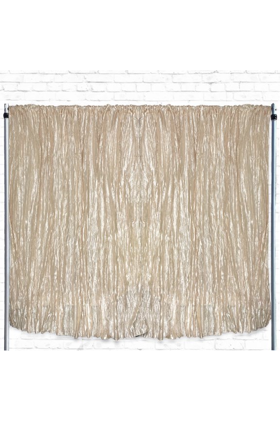 - Crinkle Taffeta Drape/Backdrop 8 ft x 97 inches Champagne