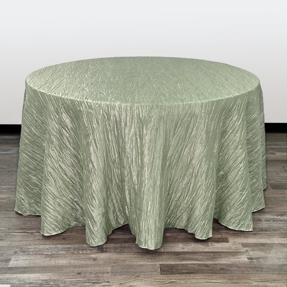 YCC Linens - Crinkle Taffeta Sage Tablecloth (120 Inch) Round