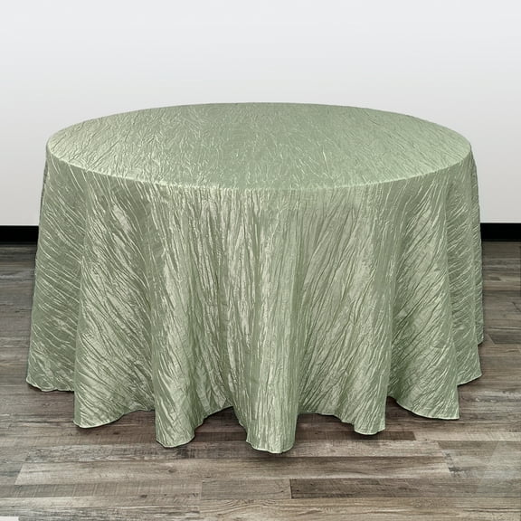 Your Chair Covers - Crinkle Taffeta Sage Tablecloth (120 Inch) Round