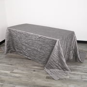 Your Chair Covers - Crinkle Taffeta Tablecloths 90 x 132 in. Rectangular Dark Silver for all events, Wedding, Parties