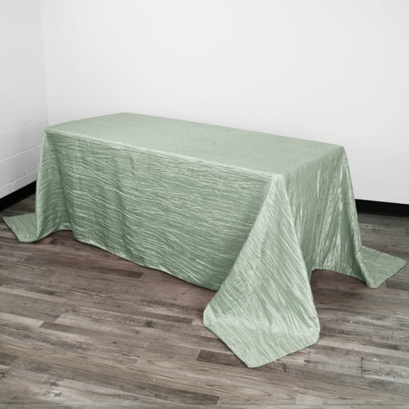 Your Chair Covers - Crinkle Taffeta Tablecloths 90 x 132 in. Rectangular Sage for all events, Wedding, Parties
