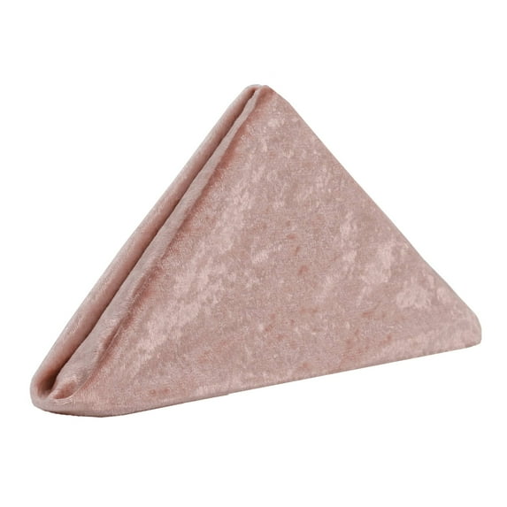 Your Chair Covers - Crushed Velvet Napkins Blush 20 in. (10 Pack) Reusable and washable