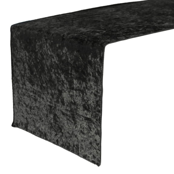 Your Chair Covers-Elegant Velvet Table Runner Black 14" x 108" Easy to wash