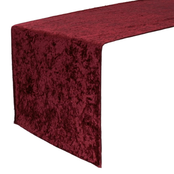 Your Chair Covers-Elegant Velvet Table Runner Burgundy 14" x 108" Easy to wash