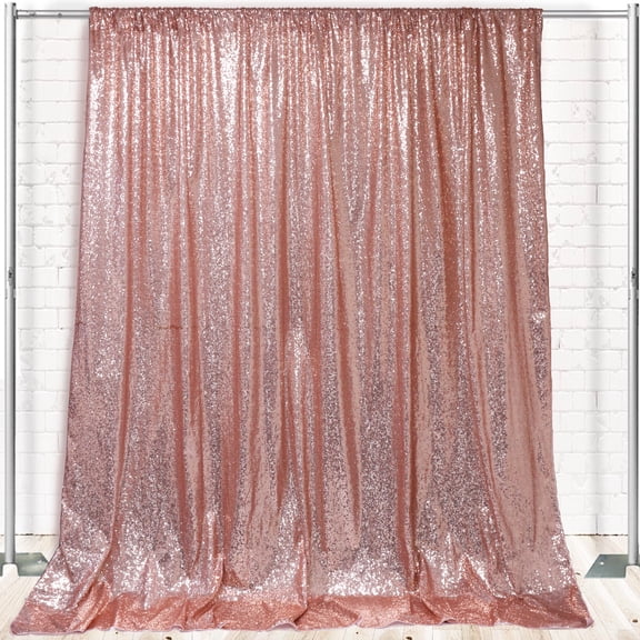 Your Chair Covers - Glitz Sequin on Taffeta Drape/Backdrop 14 ft x 104 Inches Blush