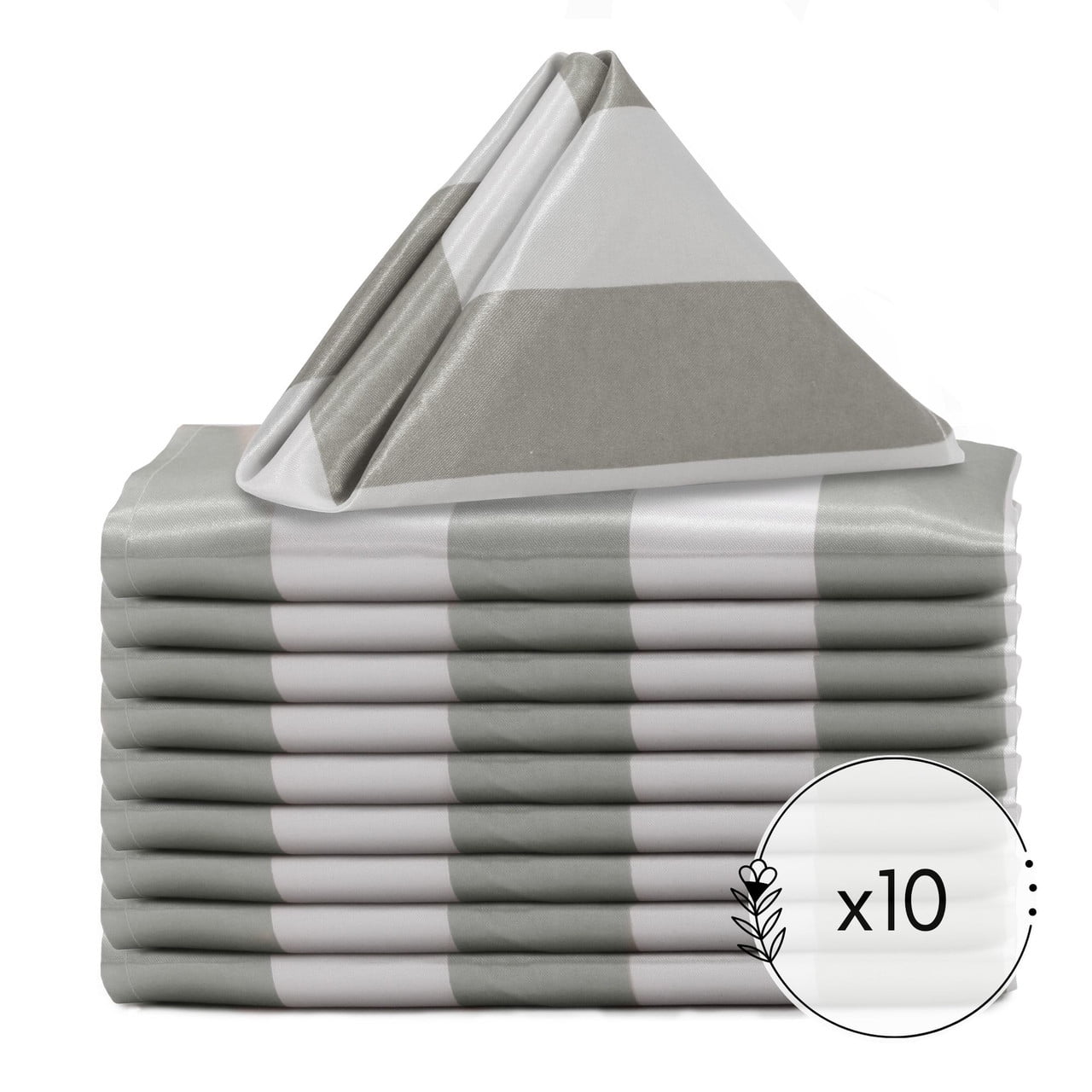 Your Chair Covers - Silver 20 Inch (10 Pack) Satin Cloth Napkins for all  events, Easy washable