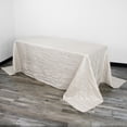 thumbnail image 1 of Your Chair Covers - Ivory 90 x 156 inch Rectangular Crinkle Taffeta Tablecloth for Restaurants, Weddings, Dinner or Birthday Parties, 1 of 4