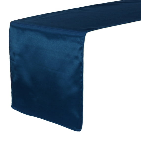 Your Chair Covers - Navy Blue 14 x 108 Inch Satin Table Runner for Restaurants, Weddings, Dinner or Birthday Parties
