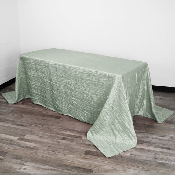 Your Chair Covers - Sage 90 x 156 Rectangular Crinkle Taffeta Tablecloths for Restaurants, Weddings, Dinner or Birthday Parties
