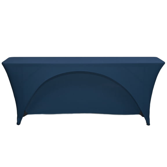 Your Chair Covers - Spandex 6 Ft x 18 Inches Open Back Rectangular Table Cover Navy Blue for Wedding, Party, Birthday, Patio, etc.