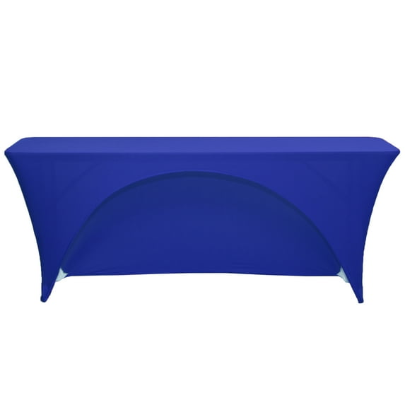 Your Chair Covers - Spandex 6 Ft x 18 Inches Open Back Rectangular Table Cover Royal Blue for Wedding, Party, Birthday, Patio, etc.