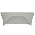 thumbnail image 1 of Your Chair Covers - Spandex 6 Ft x 18 Inches Open Back Rectangular Table Cover Silver for Wedding, Party, Birthday, Patio, etc., 1 of 7