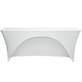 thumbnail image 1 of Your Chair Covers - Spandex 6 Ft x 18 Inches Open Back Rectangular Table Cover White for Wedding, Party, Birthday, Patio, etc., 1 of 7