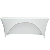 Your Chair Covers - Spandex 6 Ft x 18 Inches Open Back Rectangular Table Cover White for Wedding, Party, Birthday, Patio, etc.