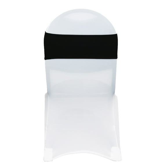 Your Chair Covers - Spandex Bands Black (Pack of 10) for Wedding, Party, Birthday, Patio, etc.