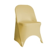 Your Chair Covers - Spandex Folding Chair Cover Champagne for Wedding, Party, Birthday, Patio, etc.