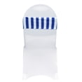thumbnail image 1 of Your Chair Covers - Spandex Striped Chair Bands Royal Blue/White (Pack of 10) for Wedding, Party, Birthday, Patio, etc., 1 of 3