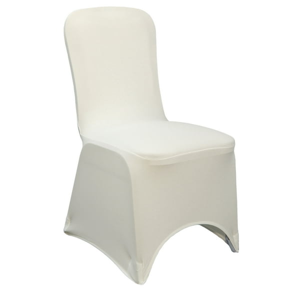 Your Chair Covers - Square Top Stretch Spandex Banquet Chair Cover Ivory for Wedding, Party, Birthday, Patio, etc.