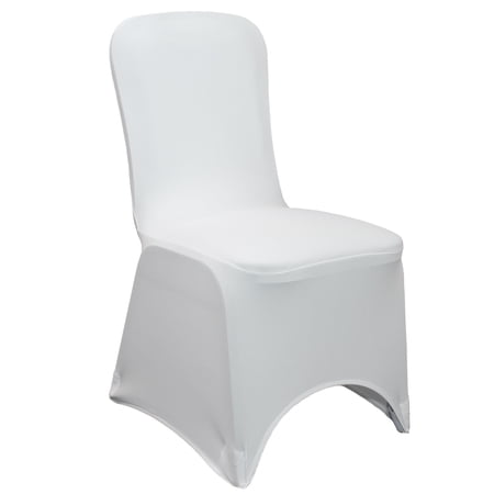 Your Chair Covers - Square Top Stretch Spandex Banquet Chair Cover White for Wedding, Party, Birthday, Patio, etc.
