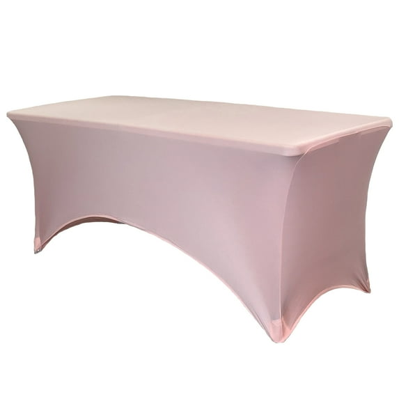 Your Chair Covers - Stretch Spandex 4 ft Rectangular Table Cover Blush