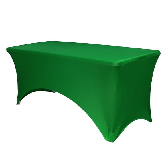 Your Chair Covers - Stretch Spandex 4 ft Rectangular Table Cover Emerald Green