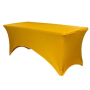 Your Chair Covers - Stretch Spandex 4 ft Rectangular Table Cover Gold