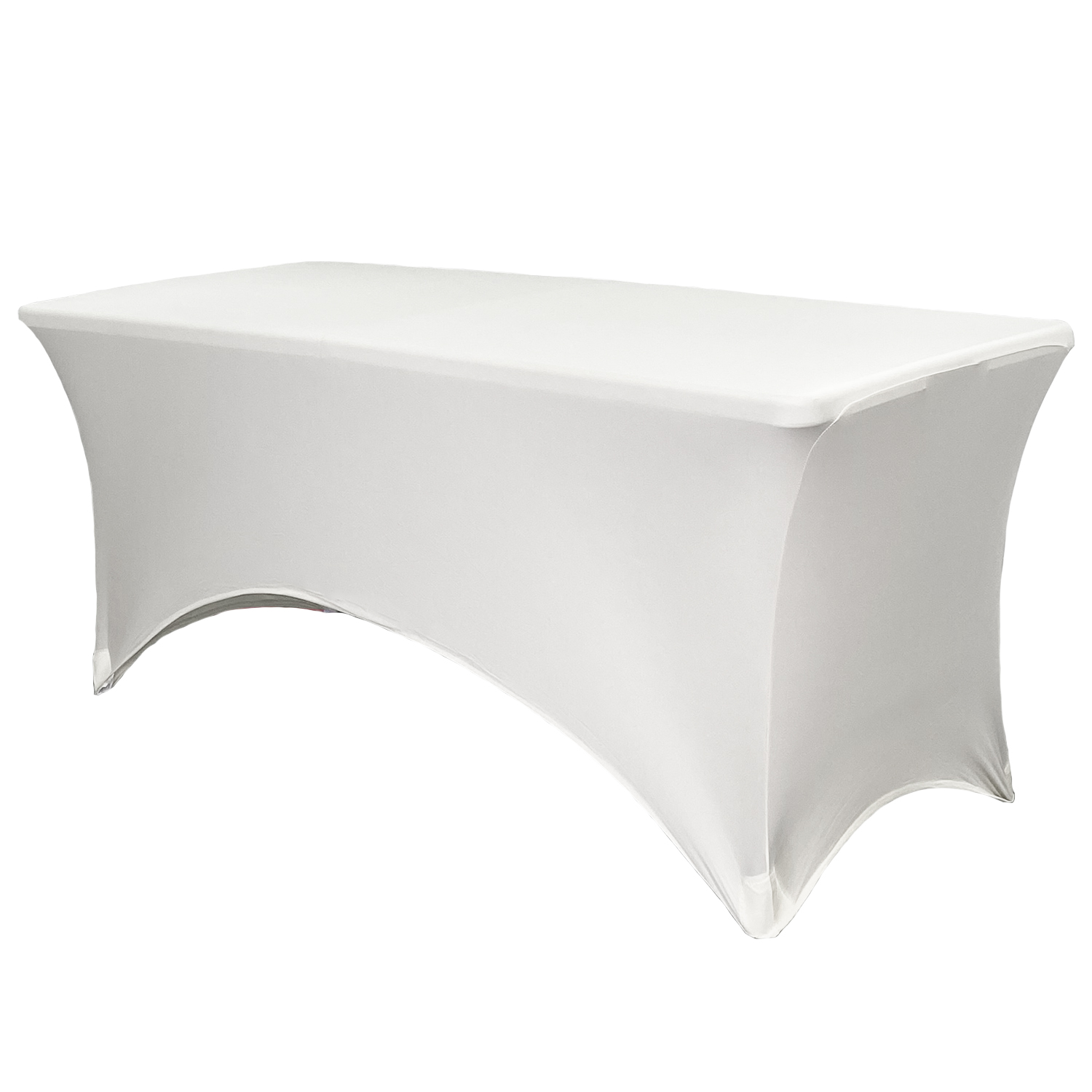 Your Chair Covers - Stretch Spandex 5 ft Rectangular Table Cover White for Wedding, Party, Birthday, Patio, etc. - image 1 of 3