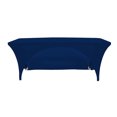 thumbnail image 1 of Your Chair Covers - Stretch Spandex 6 Ft Open Back Rectangular Table Cover Navy Blue for Wedding, Party, Birthday, Patio, etc., 1 of 5