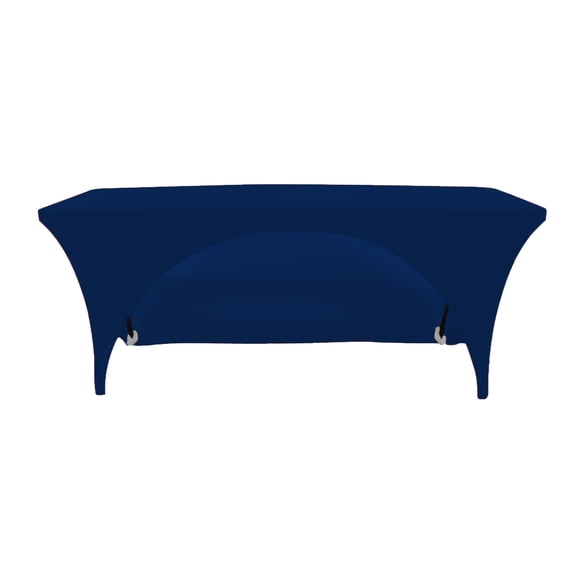 Your Chair Covers - Stretch Spandex 6 Ft Open Back Rectangular Table Cover Navy Blue for Wedding, Party, Birthday, Patio, etc.