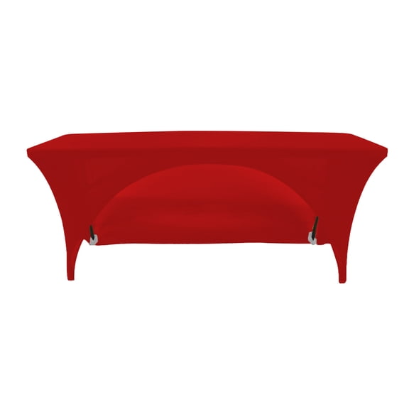 Your Chair Covers - Stretch Spandex 6 Ft Open Back Rectangular Table Cover Red for Wedding, Party, Birthday, Patio, etc.