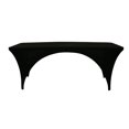 thumbnail image 1 of Your Chair Covers - Stretch Spandex 6 ft Open Sides Rectangular Table Cover Black, 1 of 1