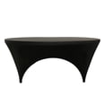 thumbnail image 1 of Your Chair Covers - Stretch Spandex 6 ft Round Sides Open Table Cover Black for Wedding, Party, Birthday, Patio, etc., 1 of 2