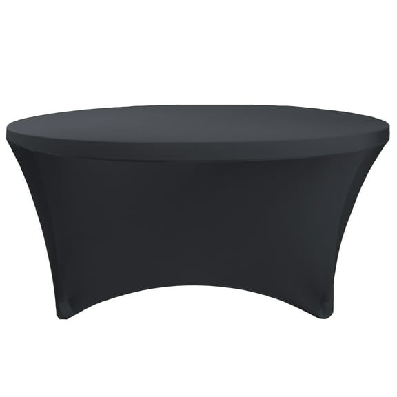Your Chair Covers - Stretch Spandex 6 ft Round Table Cover Black