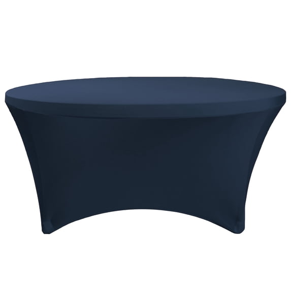 YCC Linens - Stretch Spandex 6 ft Round Table Cover Navy Blue