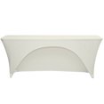 thumbnail image 1 of YCC Linens - Stretch Spandex 6 ft x 18 Inches Open Back Rectangular Table Cover Ivory, 1 of 7