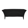 thumbnail image 1 of Your Chair Covers - Stretch Spandex 8 Ft Open Back Rectangular Table Cover Black for Wedding, Party, Birthday, Patio, etc., 1 of 4