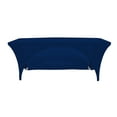 thumbnail image 1 of Your Chair Covers - Stretch Spandex 8 Ft Open Back Rectangular Table Cover Navy Blue for Wedding, Party, Birthday, Patio, etc., 1 of 3