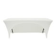 thumbnail image 1 of Your Chair Covers - Stretch Spandex 8 Ft Open Back Rectangular Table Cover White for Wedding, Party, Birthday, Patio, etc., 1 of 3