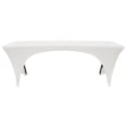thumbnail image 1 of Your Chair Covers - Stretch Spandex 8 Ft Open Sides Rectangular Table Cover White for Wedding, Party, Birthday, Patio, etc., 1 of 1