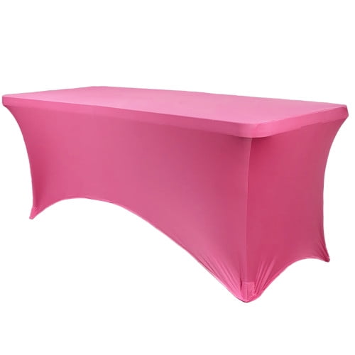 Your Chair Covers - Stretch Spandex 8 ft Rectangular Table Cover Fuchsia