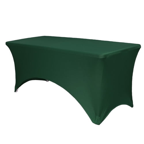 Your Chair Covers - Stretch Spandex 8 ft Rectangular Table Cover Hunter Green