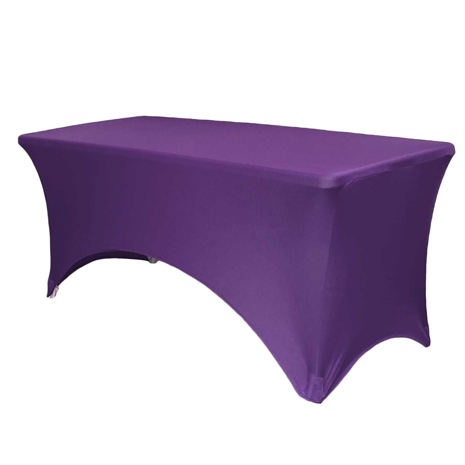 Your Chair Covers - Stretch Spandex 8 ft Rectangular Table Cover Purple