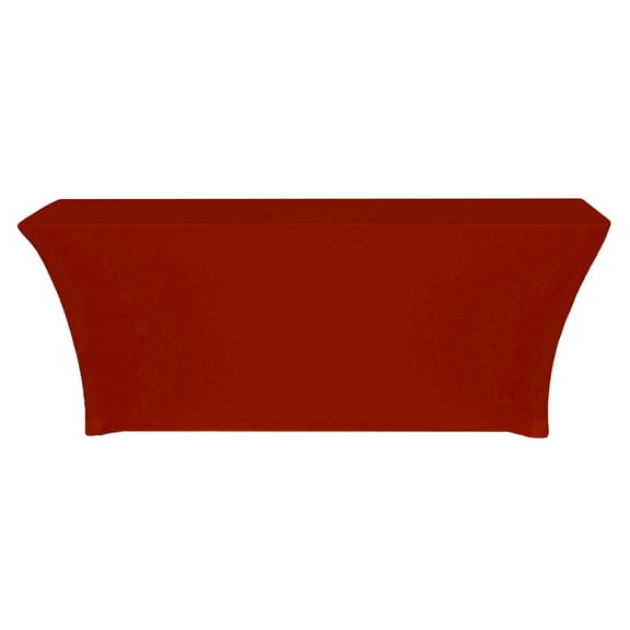 Your Chair Covers - Stretch Spandex 8 ft x 18 Inches Rectangular Classroom Table Cover Red